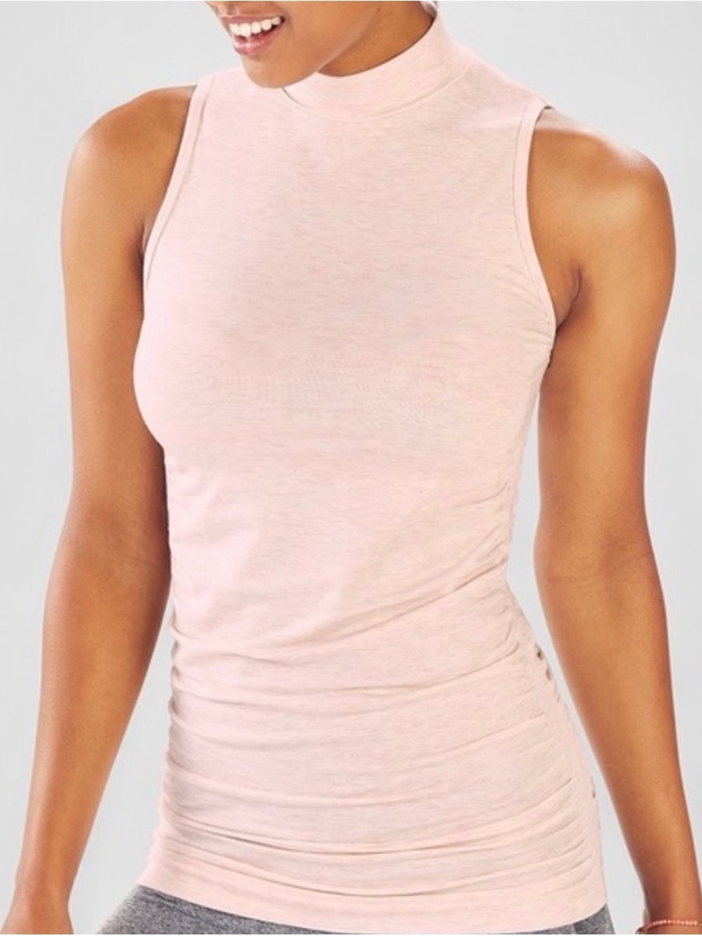 Fabletics Kathie Sleeveless High Neck Tank Top - Blush Pink Size M